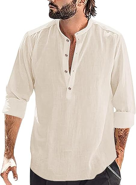 قميص رجالي من القطن  بأكمام طويلة