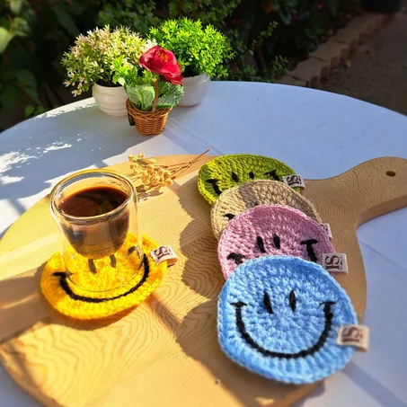 🙂Handmade Smile Coasters