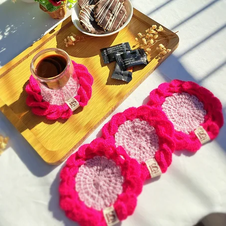 🌺Crochet flower coasters