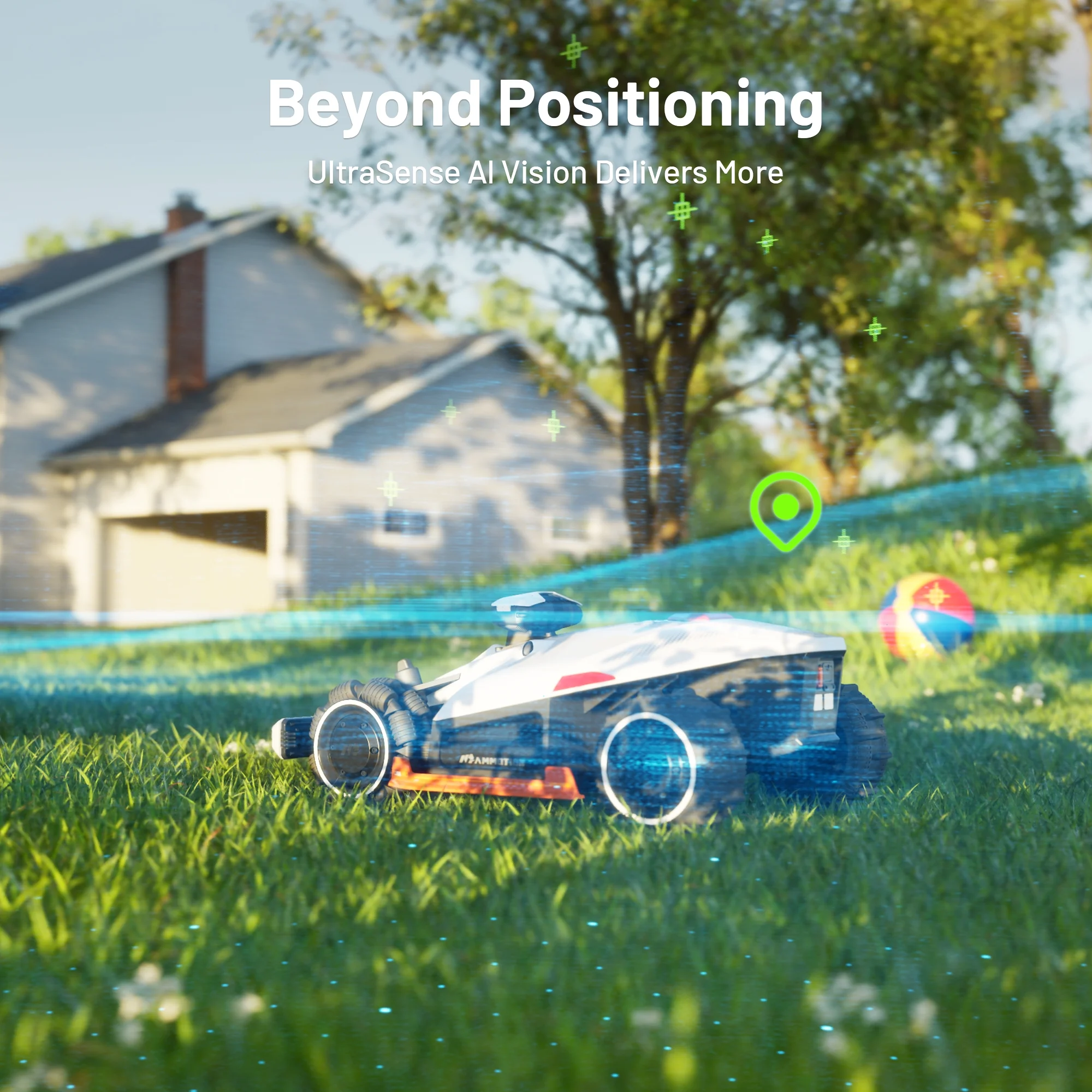 MAMMOTION LUBA 2 AWD 3000HX 15.8 in. Robot Lawn Mower (3/4Acre) Adjustable Cutting Height (2.2 in. - 4.0 in.) UltraSense AI Vision