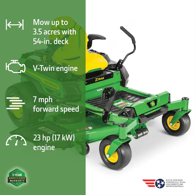 John Deere Z330R ZTrak 54-in 23 -HP V-twin Gas Zero-turn Riding Lawn Mower