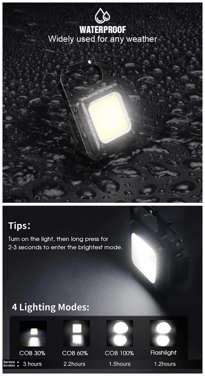 مصباح LED مغنطيسي صغير قابل لشحن متعدد الاستعمالات