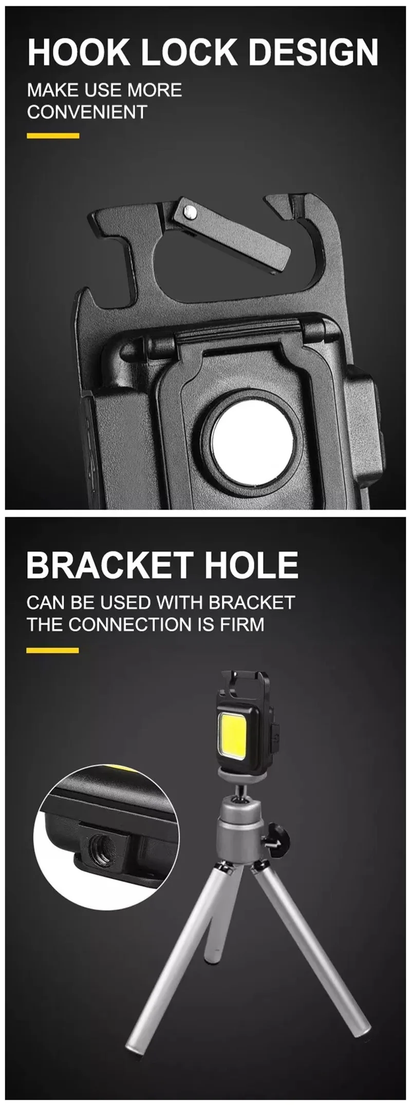 مصباح LED مغنطيسي صغير قابل لشحن متعدد الاستعمالات