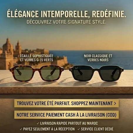 Lunettes de Soleil Premium Style Ray-Ban – Protection UV400 😎 | Design Luxe