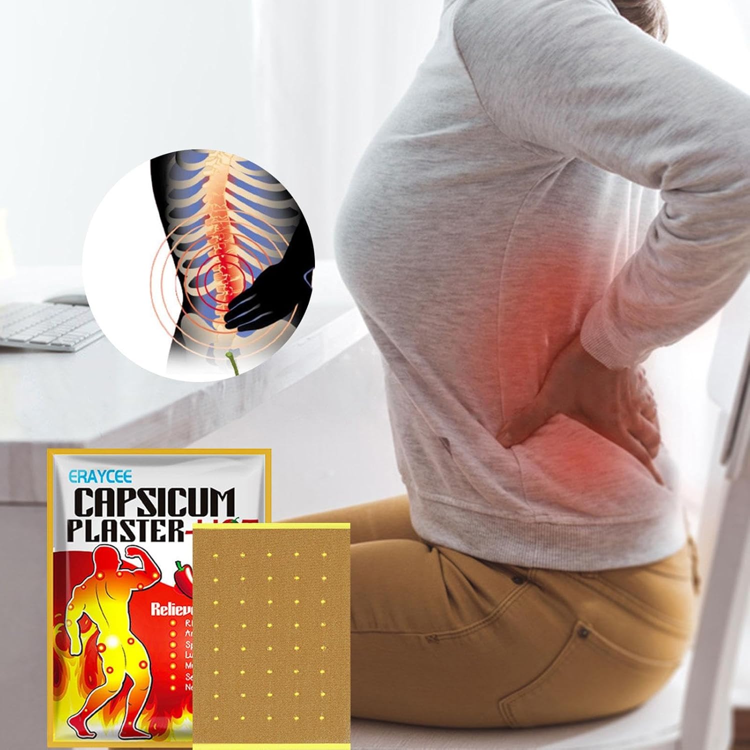 لاصقات الفلفل الحار لتخفيف الألم – 8 قطع حرارية للرجال والنساء | للرقبة، الظهر، الكتفين والمفاصل