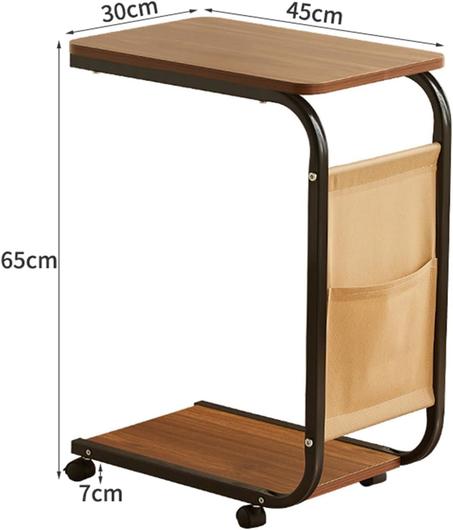 طاولة جانبية صغيرة على شكل حرف C  من Wemart مع حقيبة تخزين، طاولة منزلقة متينة أسفل الأريكة بإطار معدني لغرفة المعيشة وغرفة النوم قم بزيارة متجر Wemar