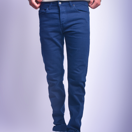 Pantalon straight 5 poches-marine