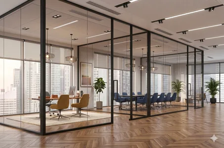 Cloison amovible vitrée toute hauteur