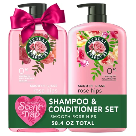 Herbal Essences Set de champú y acondicionador, colección suave, sin parabenos, color seguro, con escaramujos y vitamina E