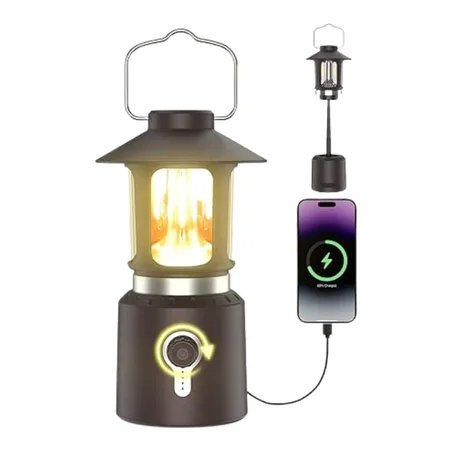 Lanterne de camping LED rétro classique, lanterne vintage rechargeable à intensité variable