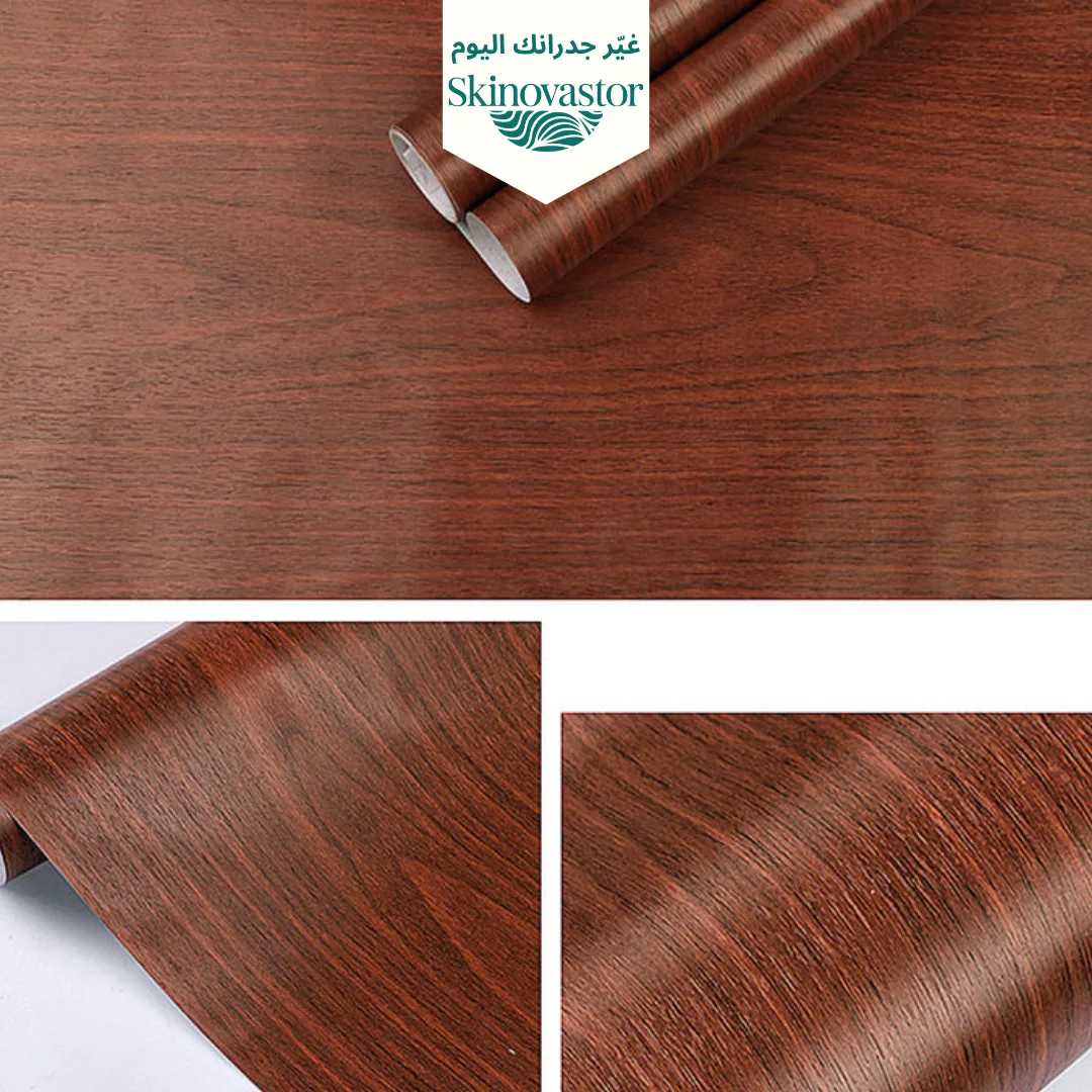 مجموعة من لفات ورق جدران ذاتية اللصق ومقاومة للماء بنمط الخشب الطبيعي (10 أمتار × 45 سم)