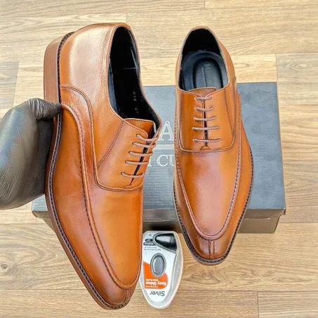 M016 chaussures Cuir Marron