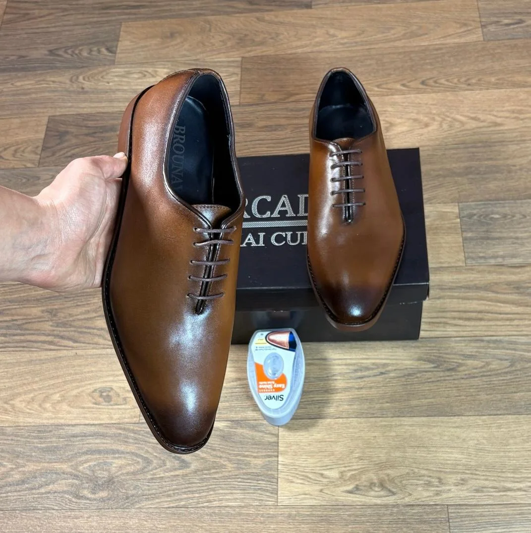 M69 chaussures Cuir Marron