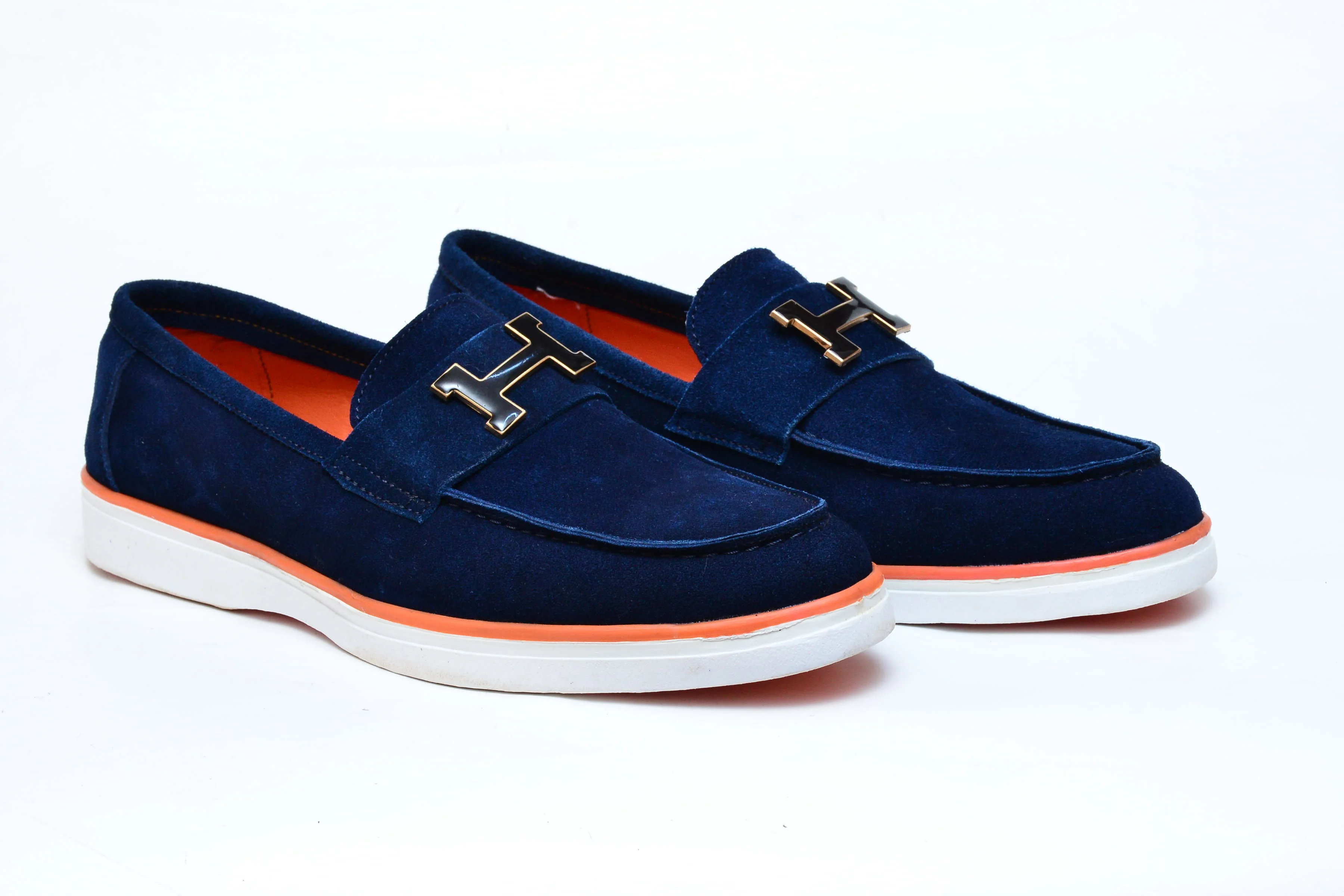 Mocassin Hermès « H » Suède vert intense