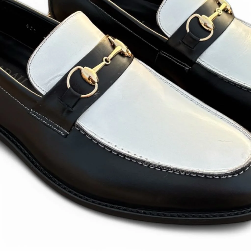 M601 chaussures Cuir Noir Blanc