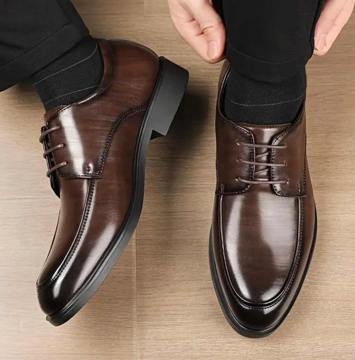 M029 Chaussure noir  Confortable 100% Cuir