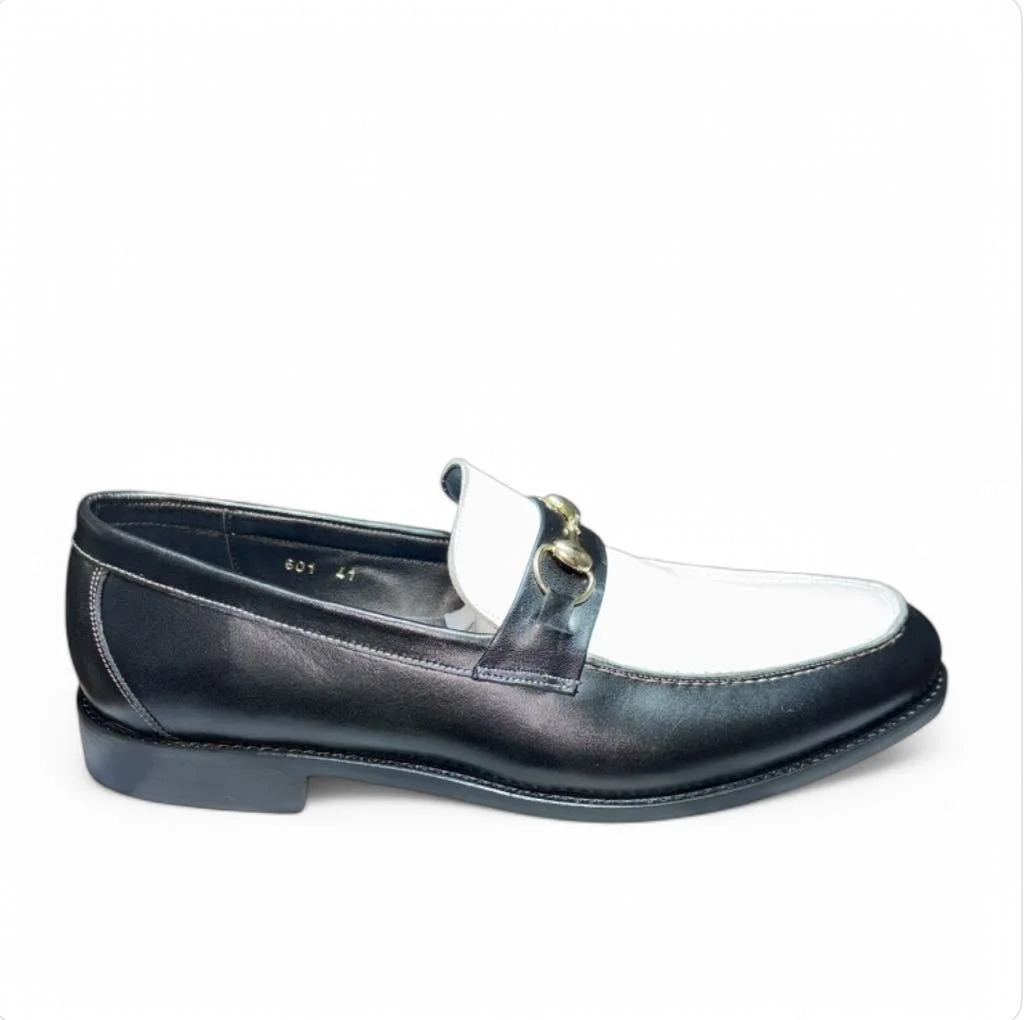 M601 chaussures Cuir Noir Blanc