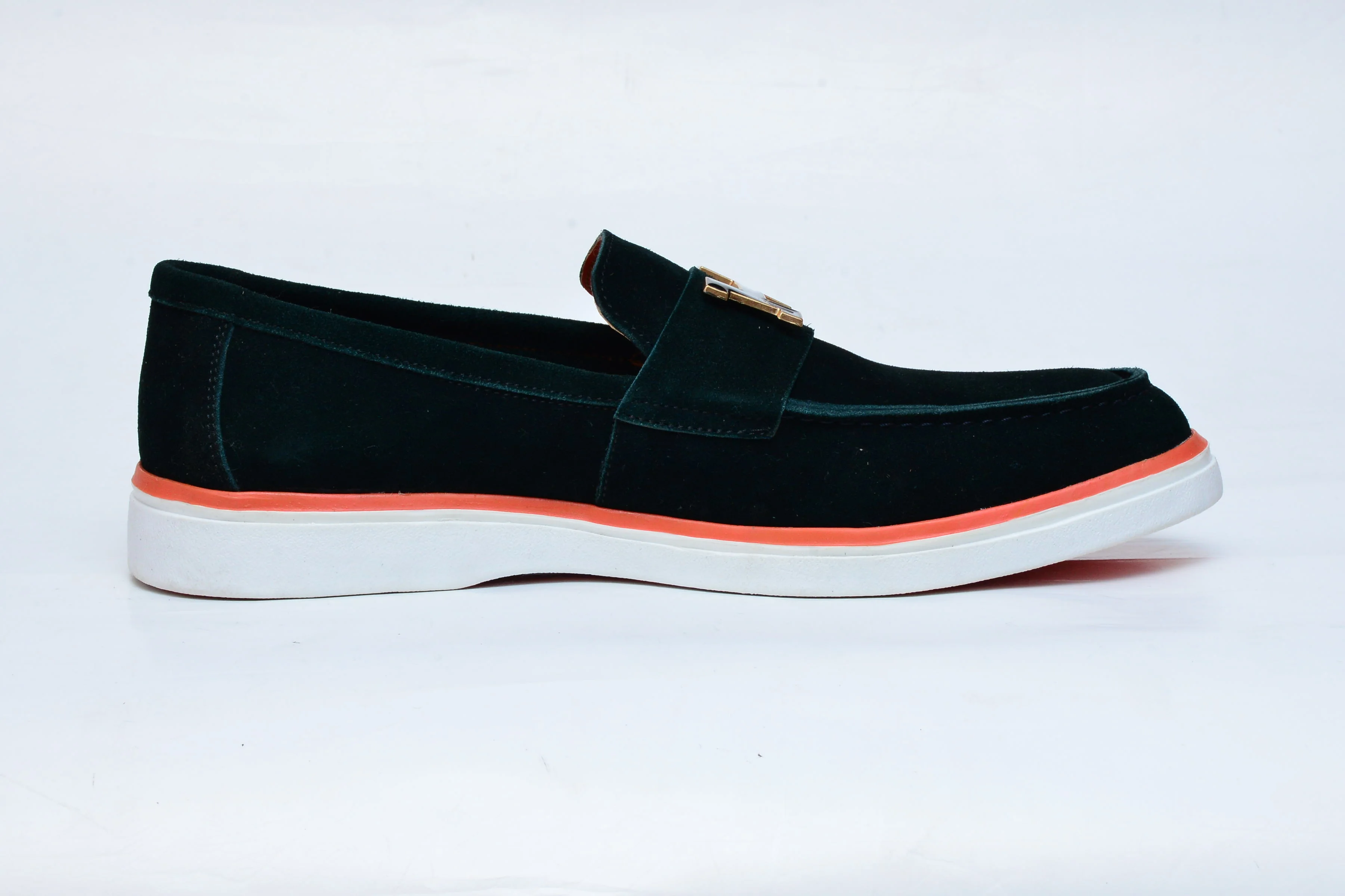 Mocassin Hermès « H » Suède vert intense
