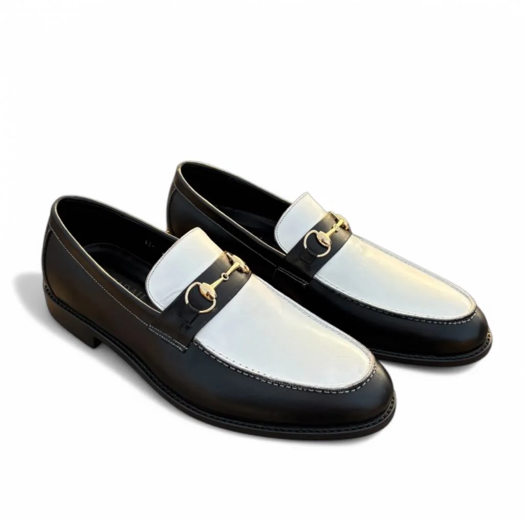 M601 chaussures Cuir Noir Blanc