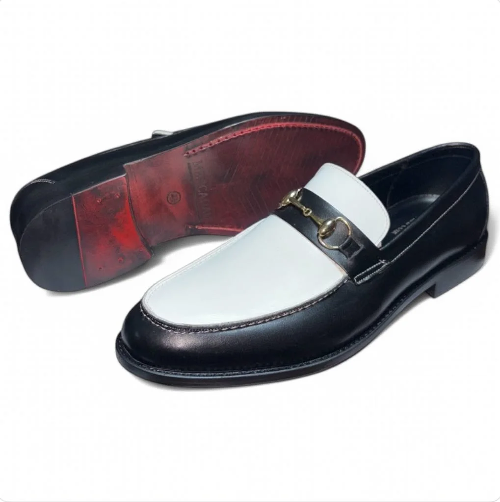M601 chaussures Cuir Noir Blanc