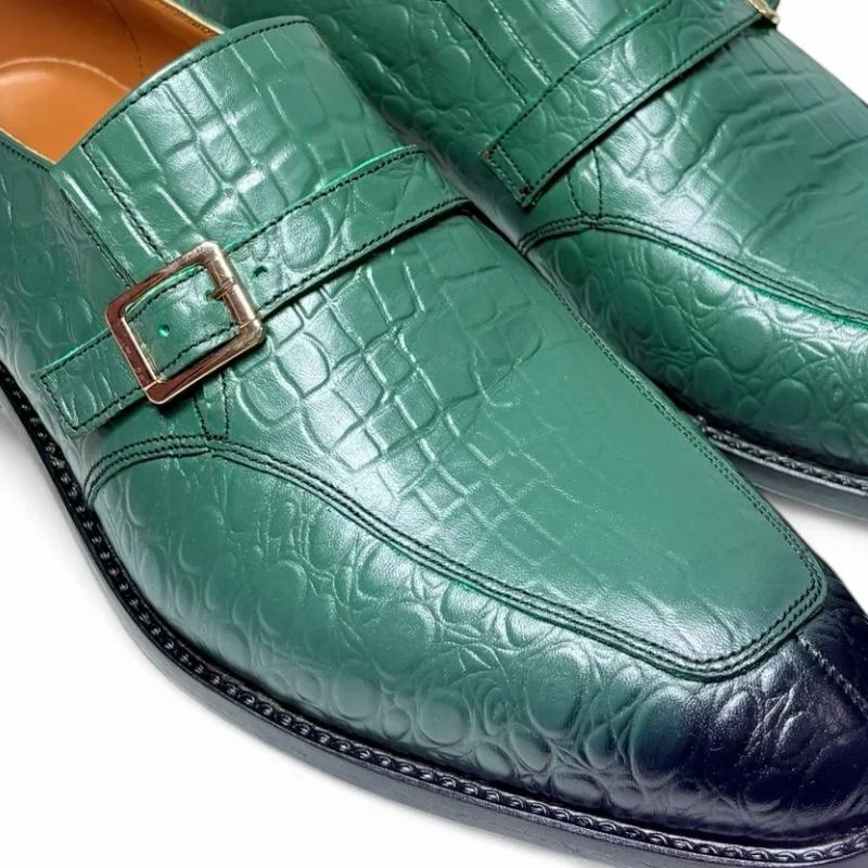 M04 chaussures cuir Noir et vert