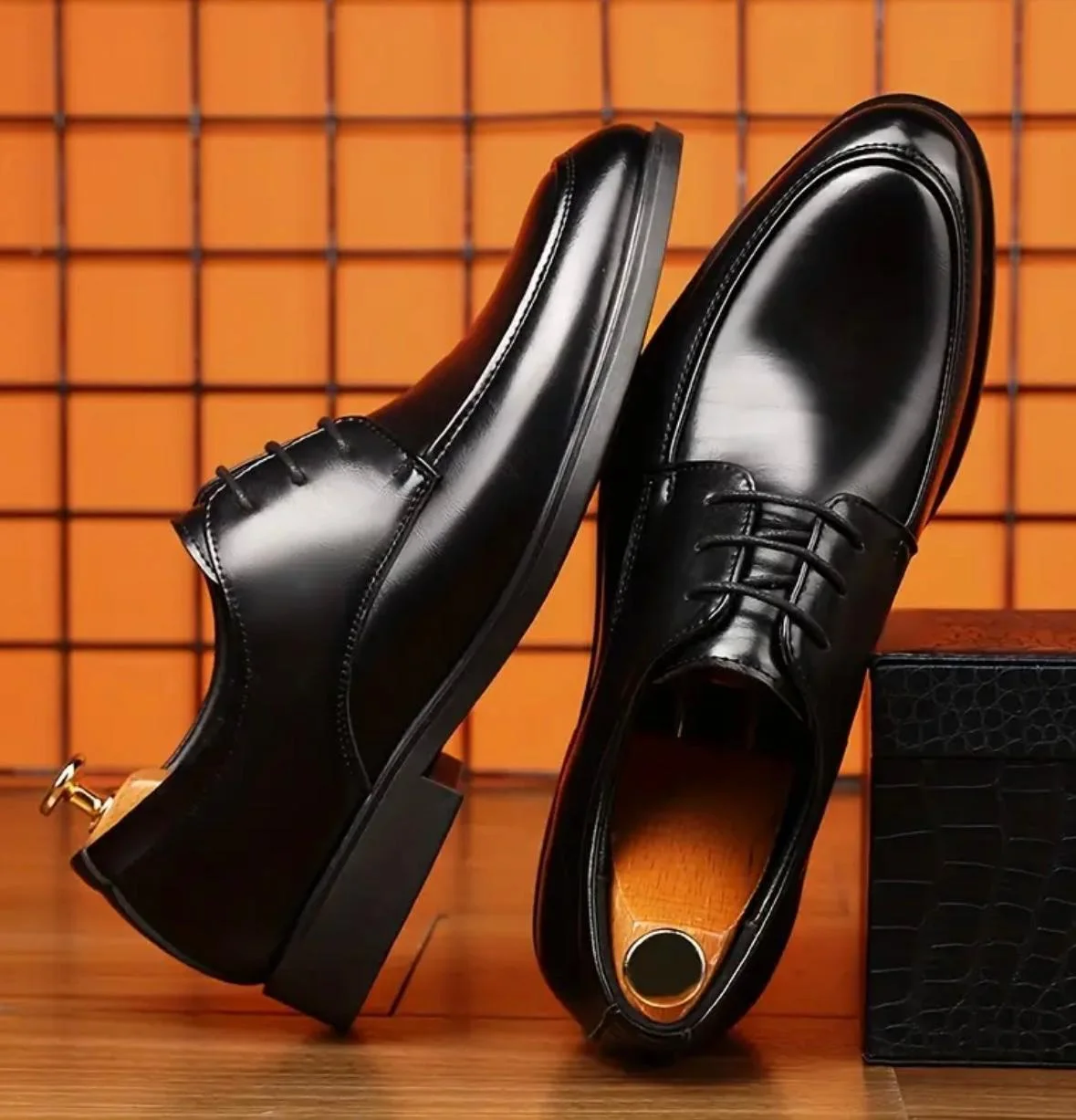 M029 Chaussure noir  Confortable 100% Cuir