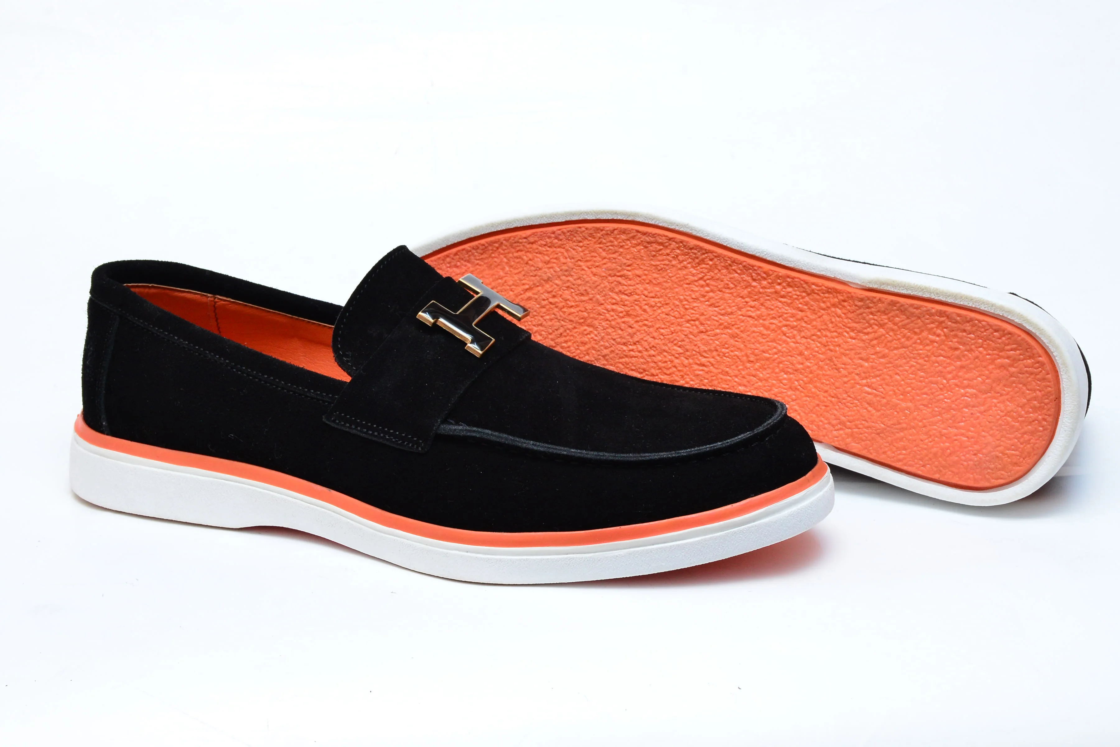 Mocassin Hermès « H » Suède vert intense