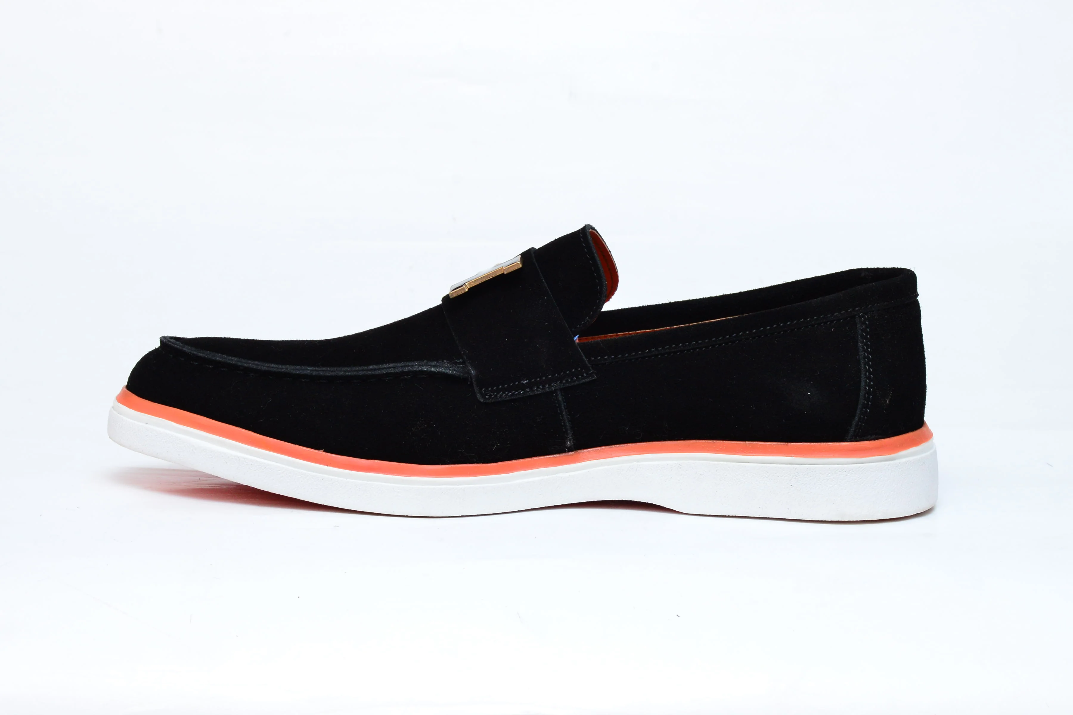 Mocassin Hermès « H » Suède noir intense