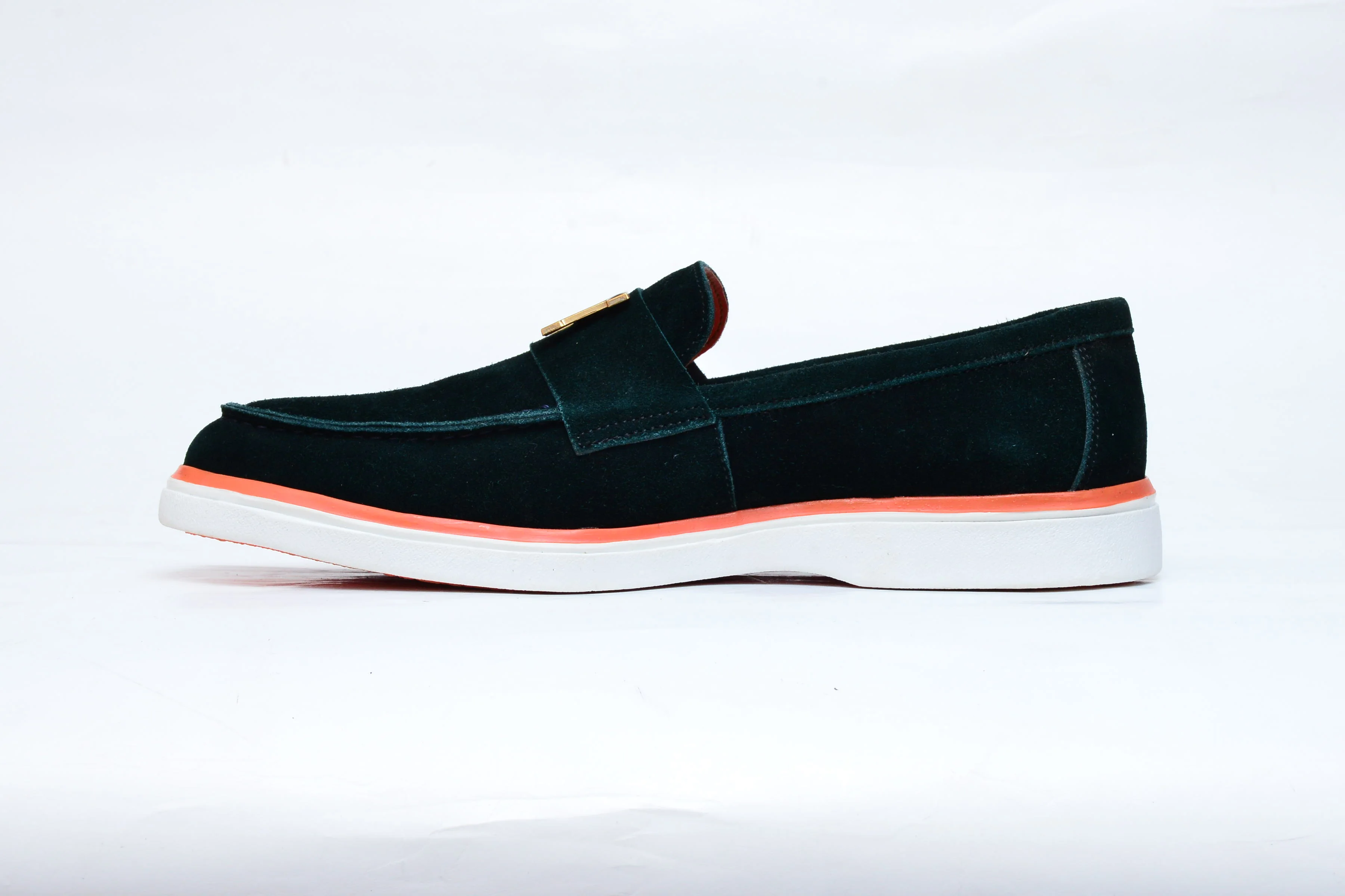 Mocassin Hermès « H » Suède vert intense