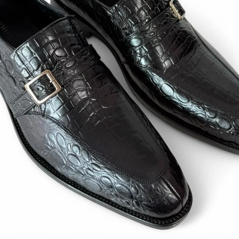 M04 chaussures cuir Noir et vert