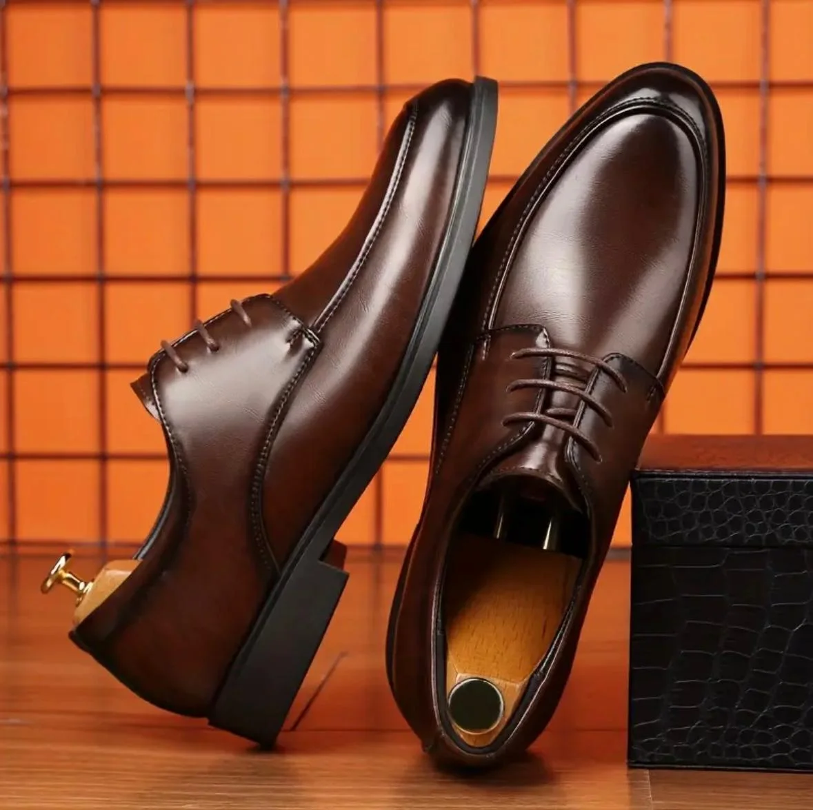 M029 Chaussure noir  Confortable 100% Cuir