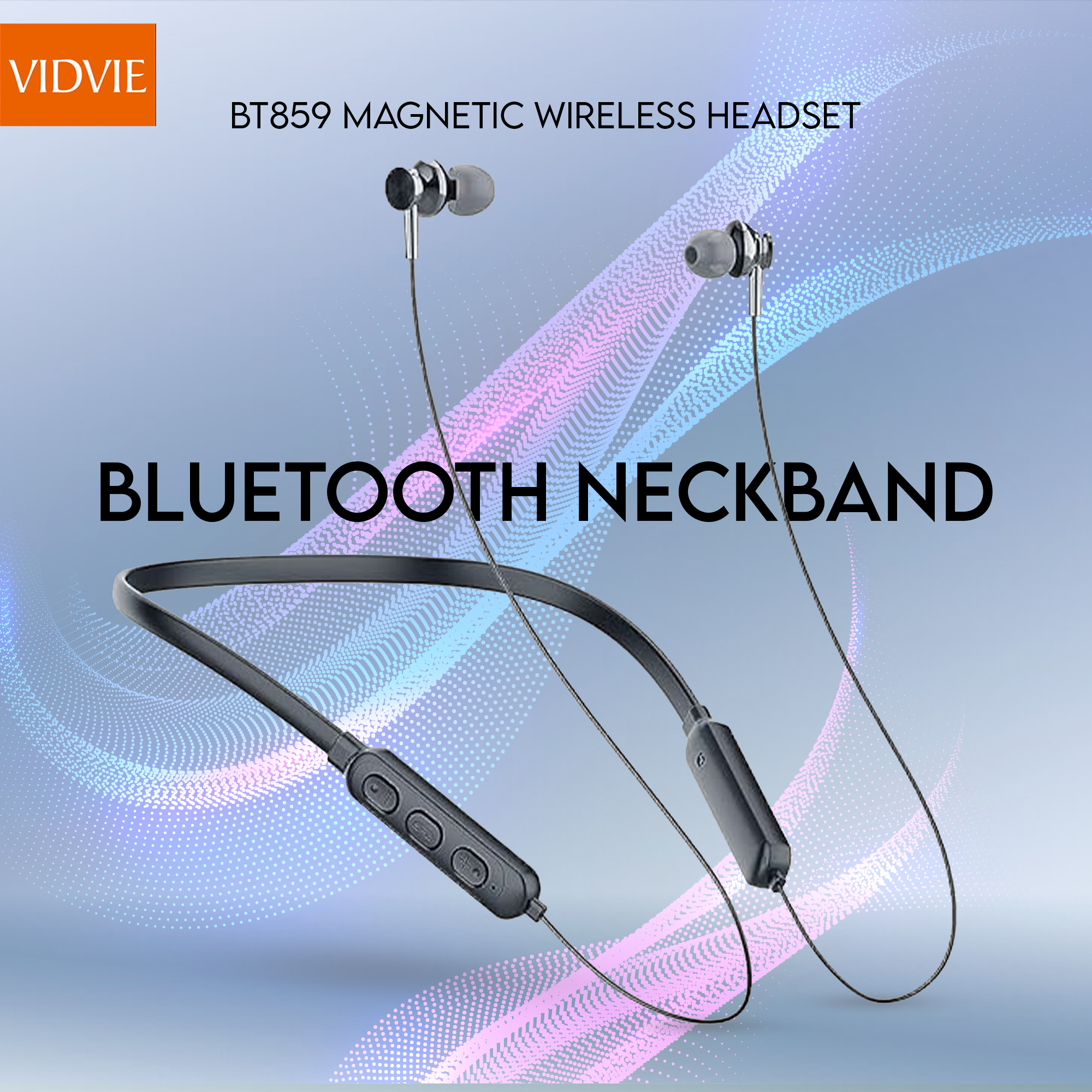 • VIDVIE BT859 Magnetic Wireless Headset Bluetooth Neckband