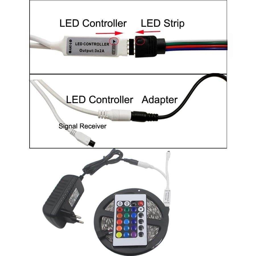 • شريط LED بريموت كنترول