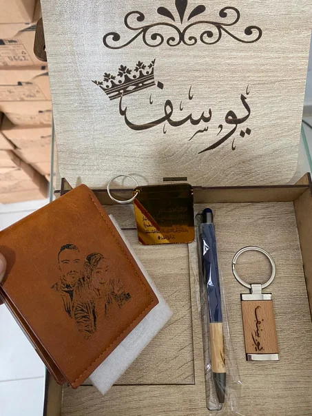 مجموعة محفظة المال للرجال + مفتاح و قلم