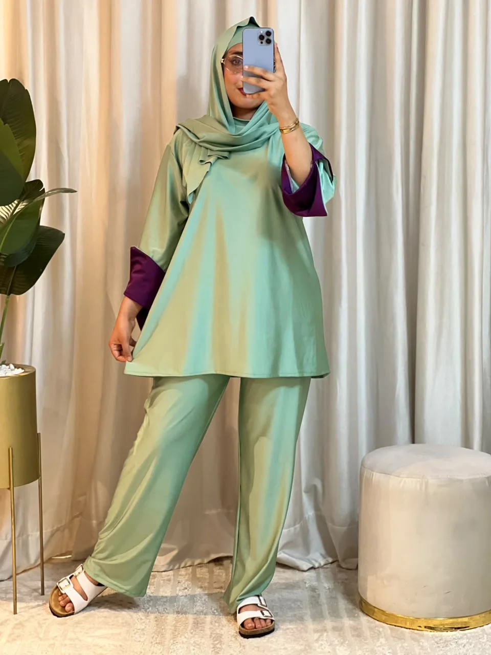 😍 بوركيني أنيق بــ 4 قطع كاملة