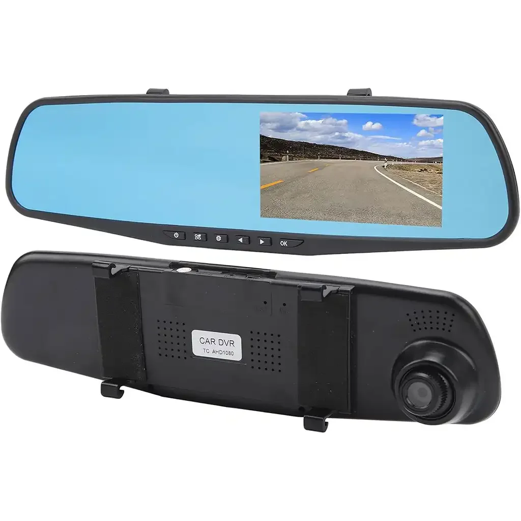 Rearview Mirror Dash Cam – مرآة سيارة مع كاميرا أمامية FHD 1080P 🚗📹