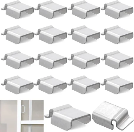 Yaocom Paquete de 40 clips de barra esparcidora para ventana, clips de retención de pantalla para barra de marco de pantalla de 5/16 pulgadas, barra separadora de 5/16 x 9/16 pulgadas, clips 