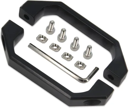 Zeberoxyz 2 unids negro aleación de aluminio mango rectangular industrial tirador distancia agujero 3.937 in para 20 series aluminio extrusión perfil 3D impresora accesorios