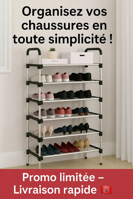 🥿 Trop de chaussures qui traînent à la maison ? Découvre notre Étagère de Rangement Multi-Niveaux 👠👟
