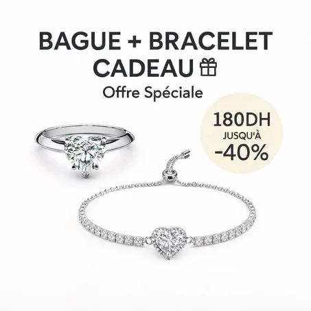 Pack Bague + Bracelet Cœur
