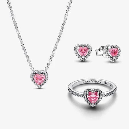Ensemble de bijoux Coeurs roses 925 🩷