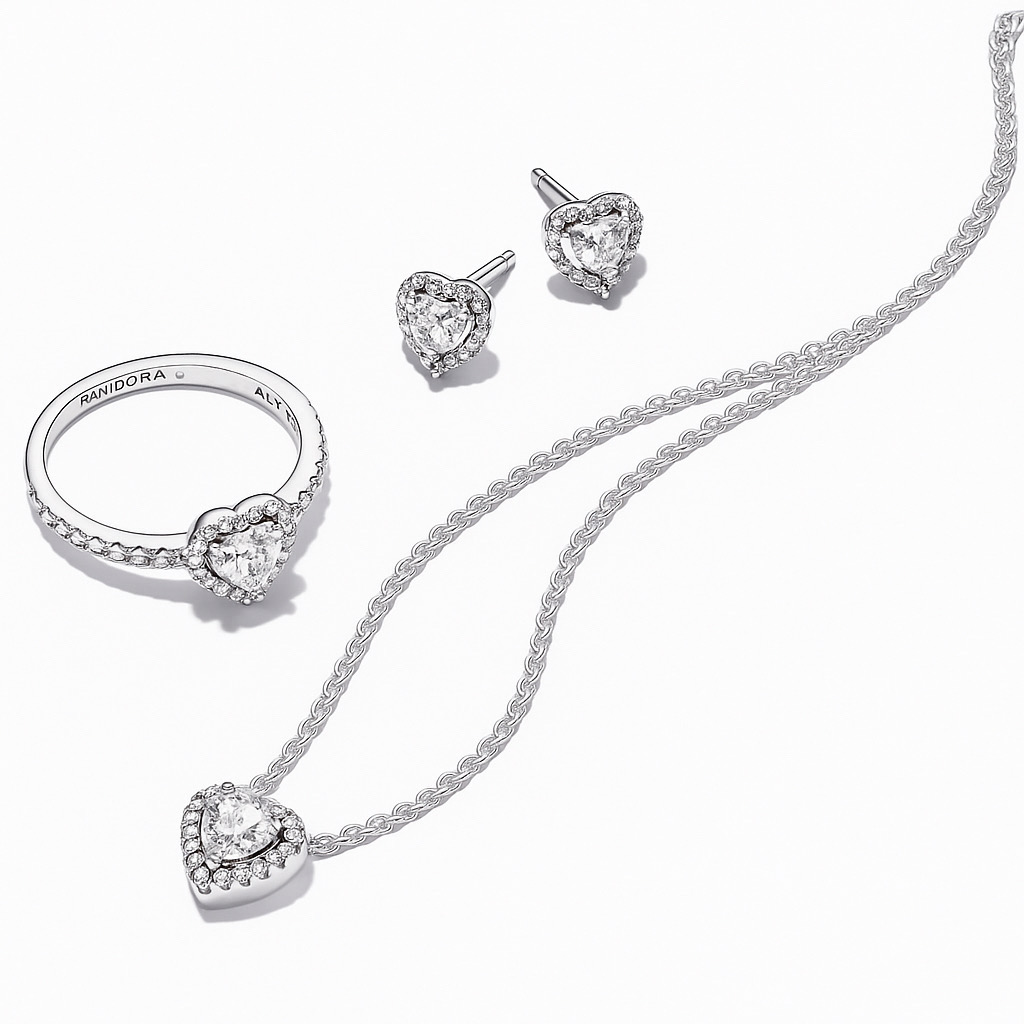 Ensemble de bijoux Coeurs blanc