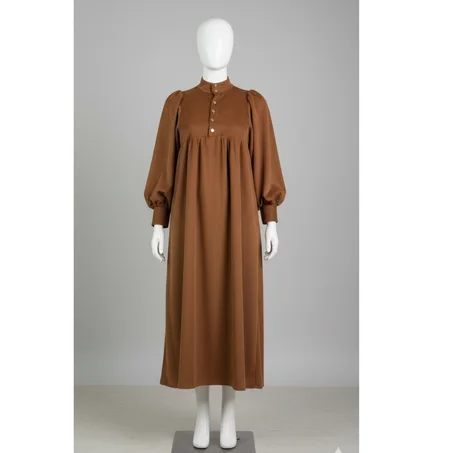 فستان ماكسي محتشم بأكمام منفوخة