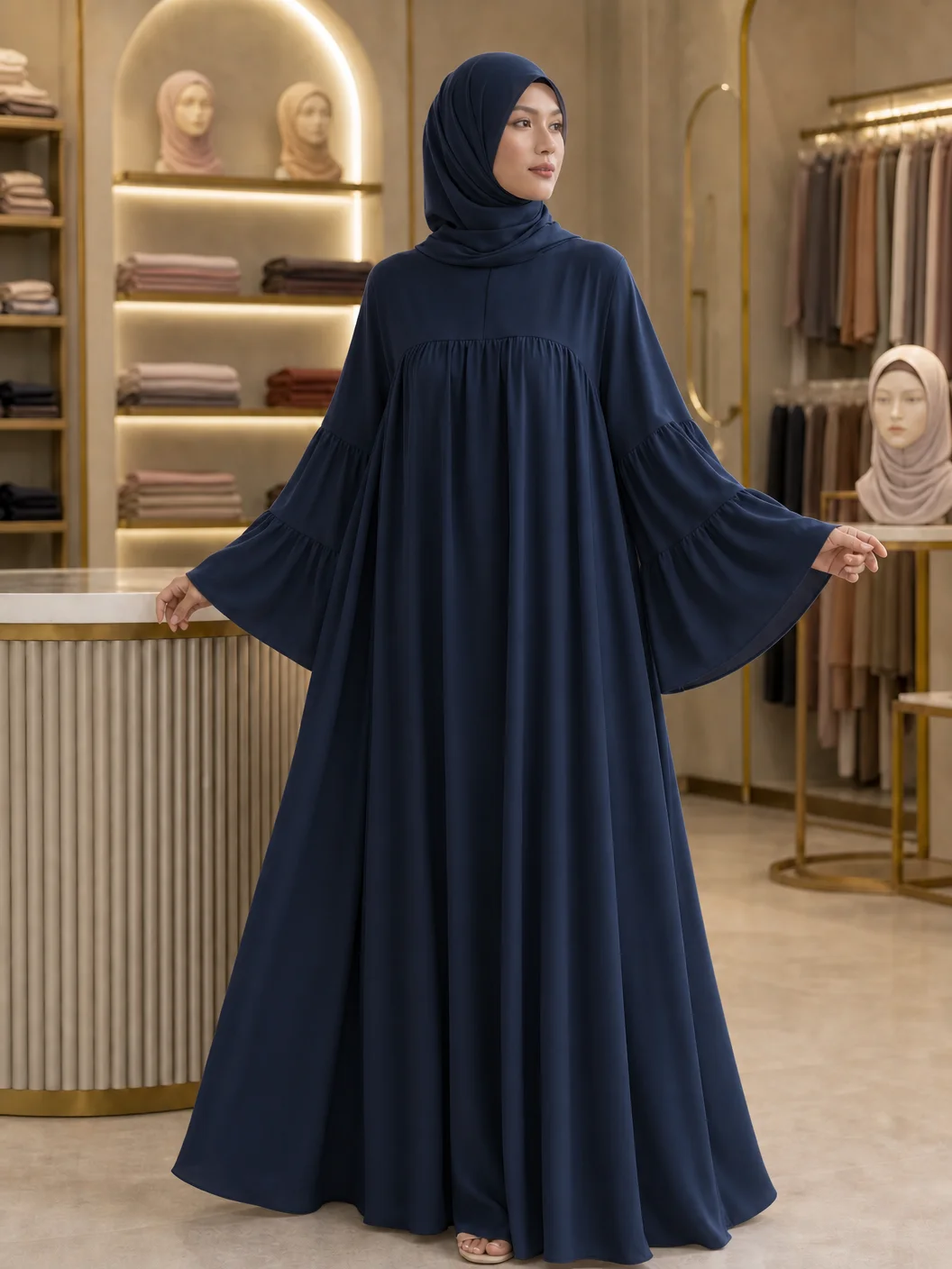 حجاب بلقيس 🤍 الشرعي الأنيق والمحتشم، بتثبيت مزدوج  (دوبل مونش)، مقاس ستوندار مناسب لجميع المقاسات، ومتوفر بعدة ألوان