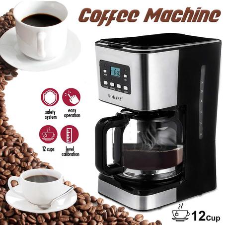 Sokany – Semi-Automatic Digital Coffee Machine 12 Cups