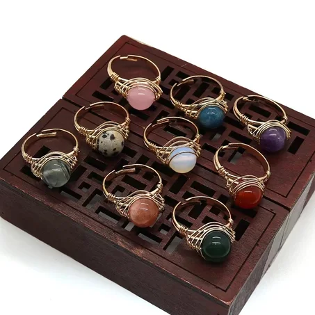 خواتم من الأحجار الكريمة المستديرة