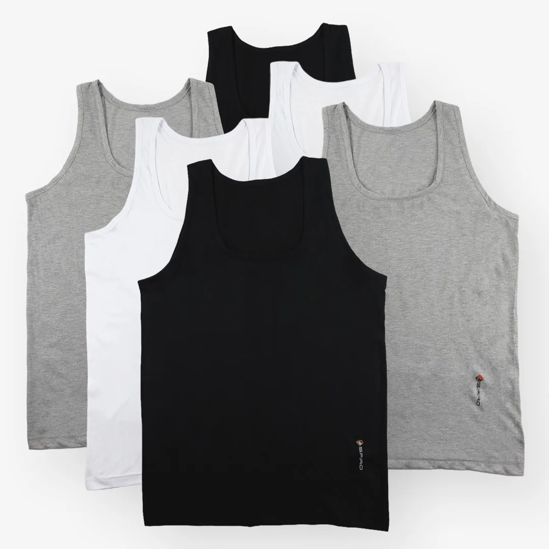 Lot De 4 Débardeurs Homme 100% Coton - Coupe Standard, Couleurs Assorties, Essentiel D'été