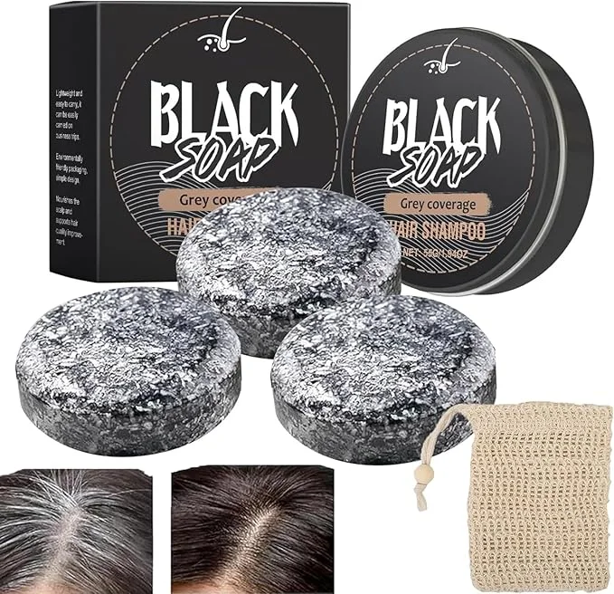 الصابون الأسود للشيب وتكثيف الشعر
