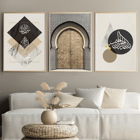 3 Tableaux Dhikr et Porte Marocaine