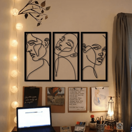 set de 3 Femmes linear art